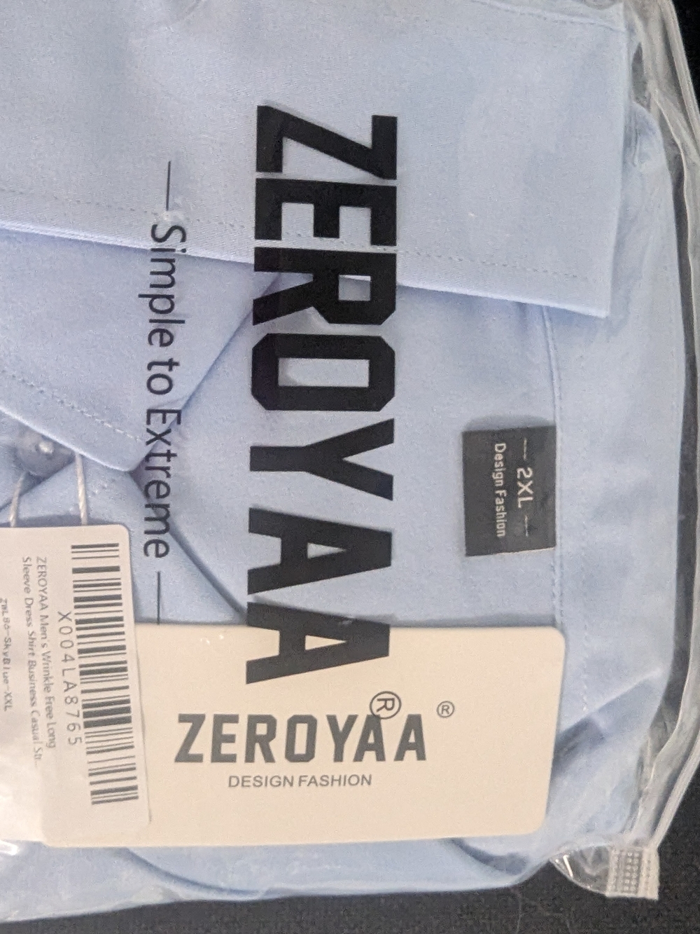 ZEROYAA Men’s Light Blue Dress Shirt